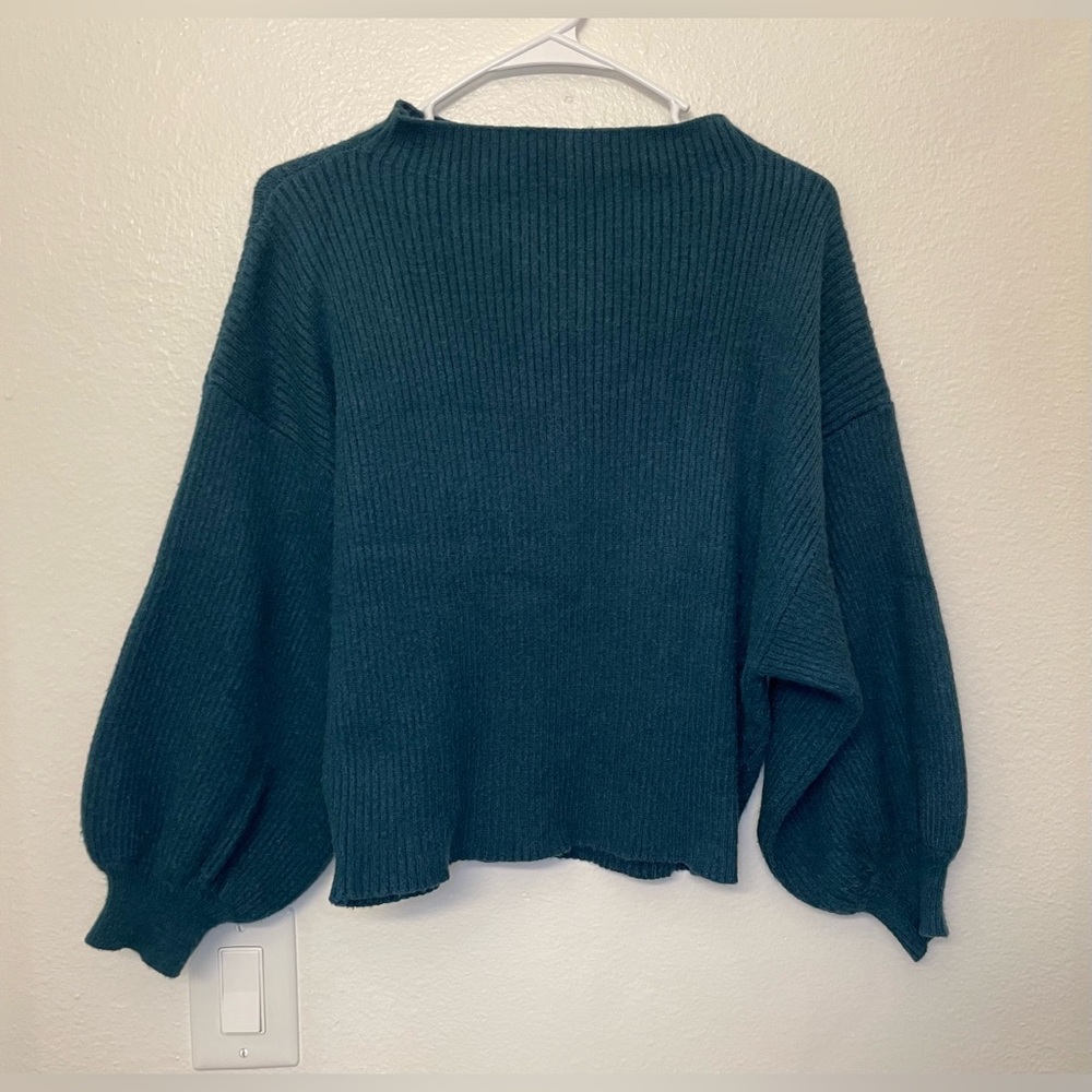 Line & Dot Women’s Deep Teal Cowl Neck Sweater Size S - Picture 3 of 11